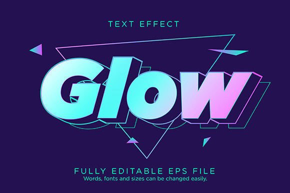 Download Triangle Glow Text Effect Font Type - Type Collection