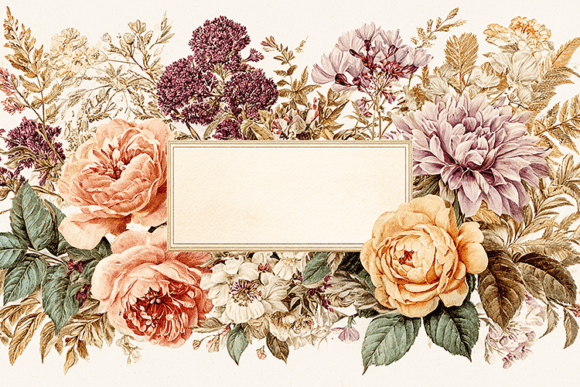 Download Vintage Floral Label Frame Design - Premium Resources