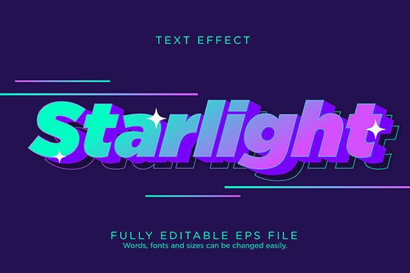 Download Starlight Glow Text Effect Font Type - Type Collection