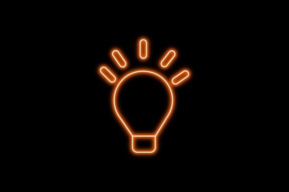 Download Business Icon Orange Neon Lamp - Neon lamp Collection